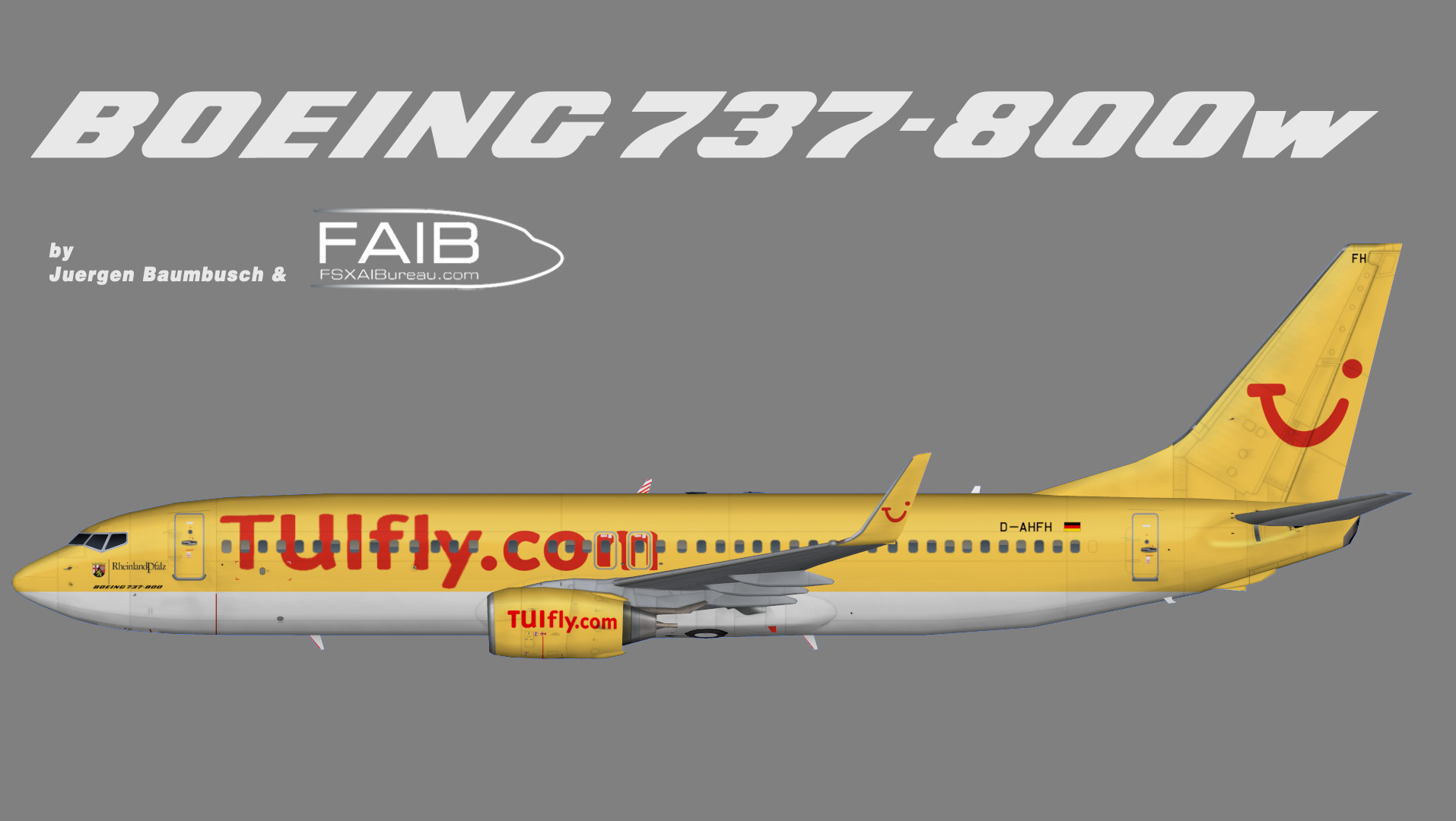 Tuifly.com Boeing 737-800w (Rheinland-Pfalz Sticker)