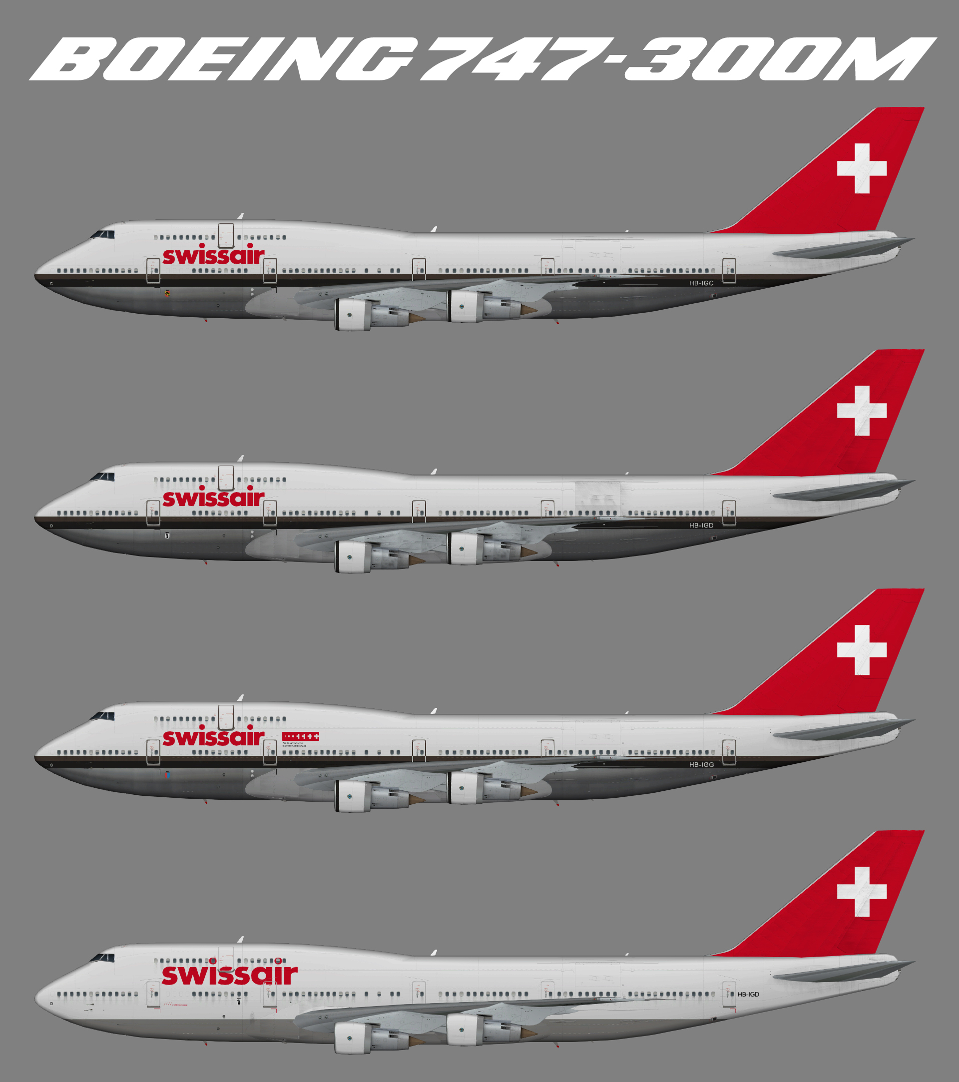 Swissair Boeing 747-300M (Combi)