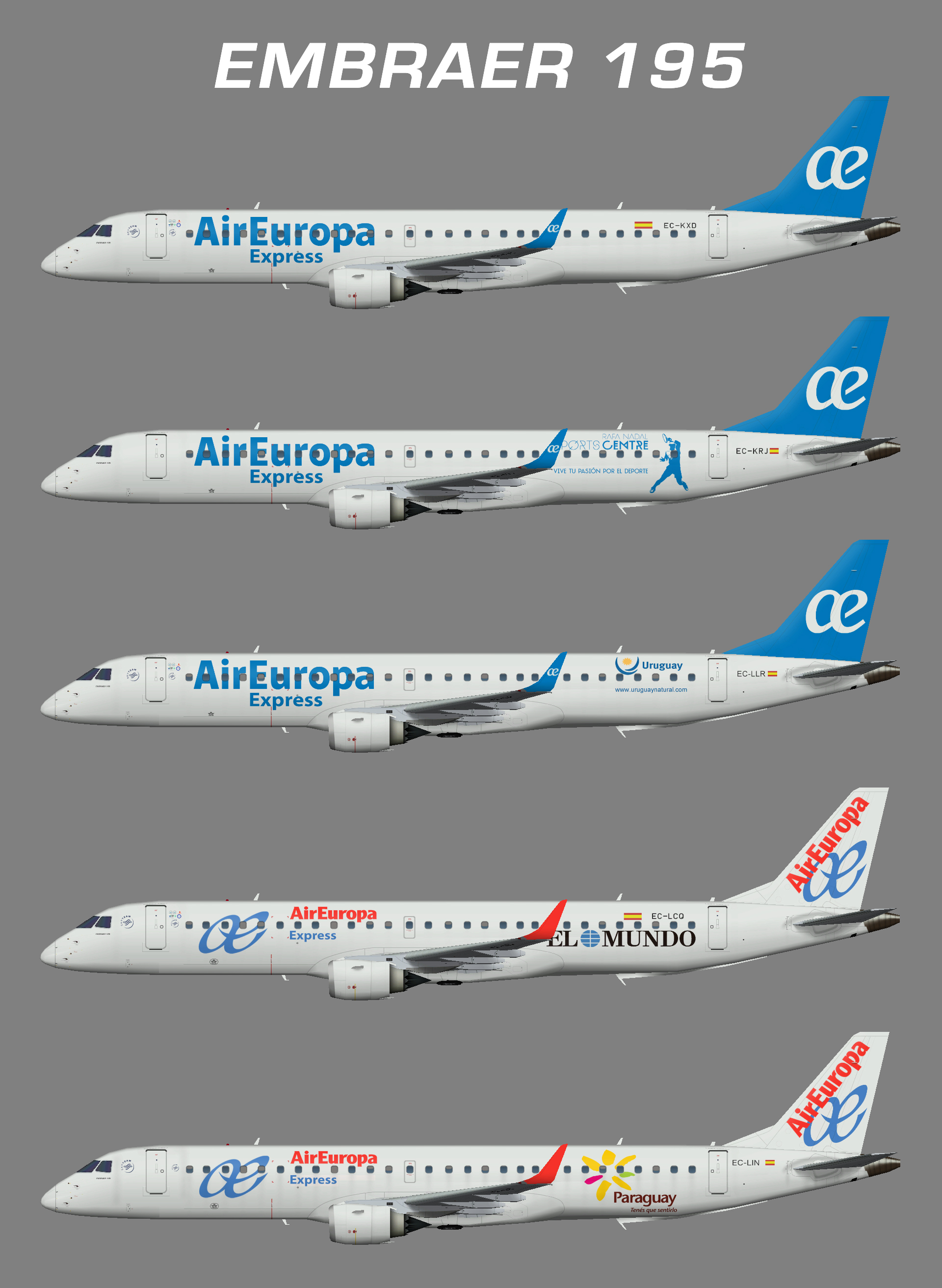 Air Europa Embraer ERJ-195 (representative fleet)