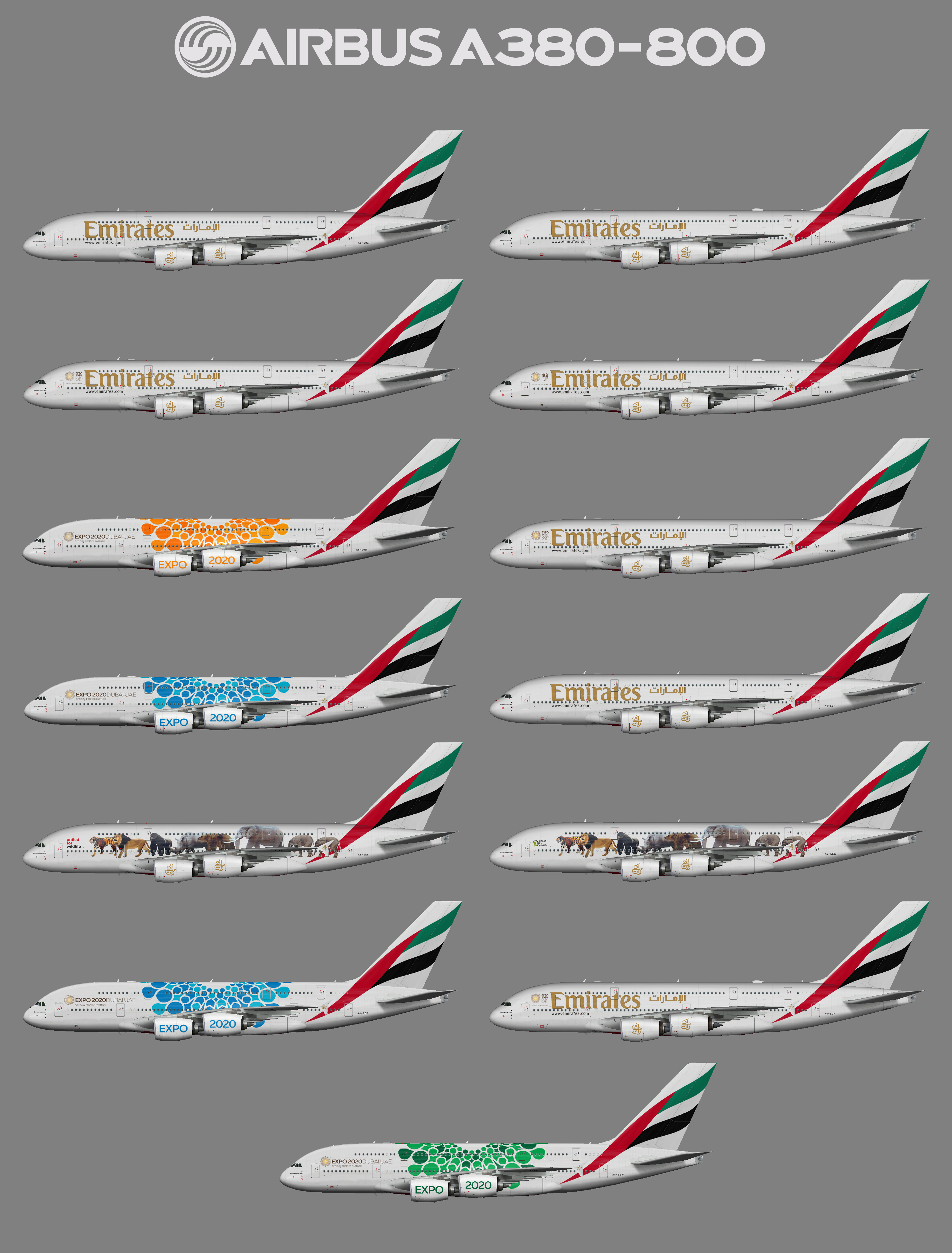 Emirates Airbus A380-800 (FSP)